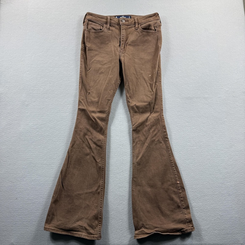 Hollister High-Rise Vintage Flare Jeans Juniors 5R Brown Stretch Denim 27x30